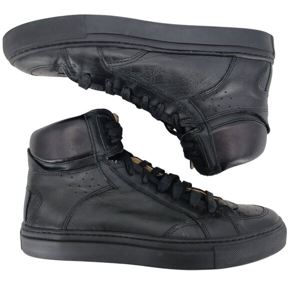 MM6 Maison Margiela Black Nappa Calfskin High Top Sneakers Mens 7 Casual Shoes - Picture 7 of 10